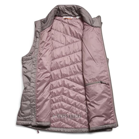 Orvis Recycled Drift Gray Puffer Vest PrimaLoft Full Zip Lightweight Size M - Picture 6 of 10